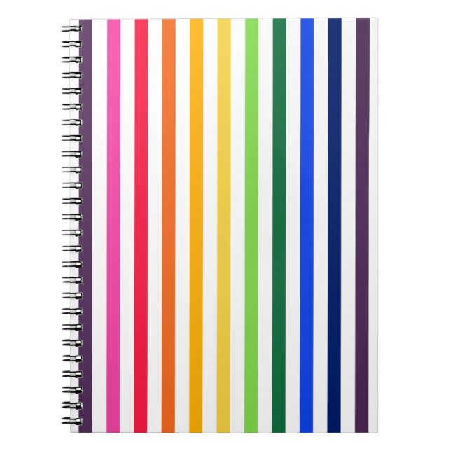 Rainbow and white stripes notebook (Front)