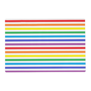 Rainbow and White Stripes Placemat