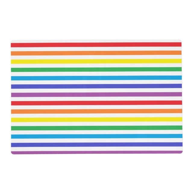 Rainbow and White Stripes Placemat (Back)