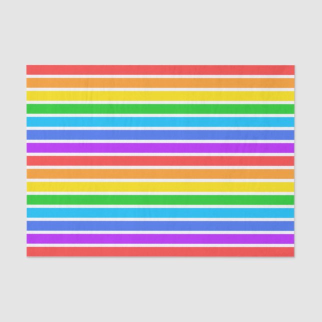 Rainbow and White Stripes Tissue Paper (Front)