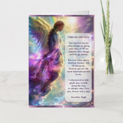 Rainbow Angel and Poem Foil Greeting Card