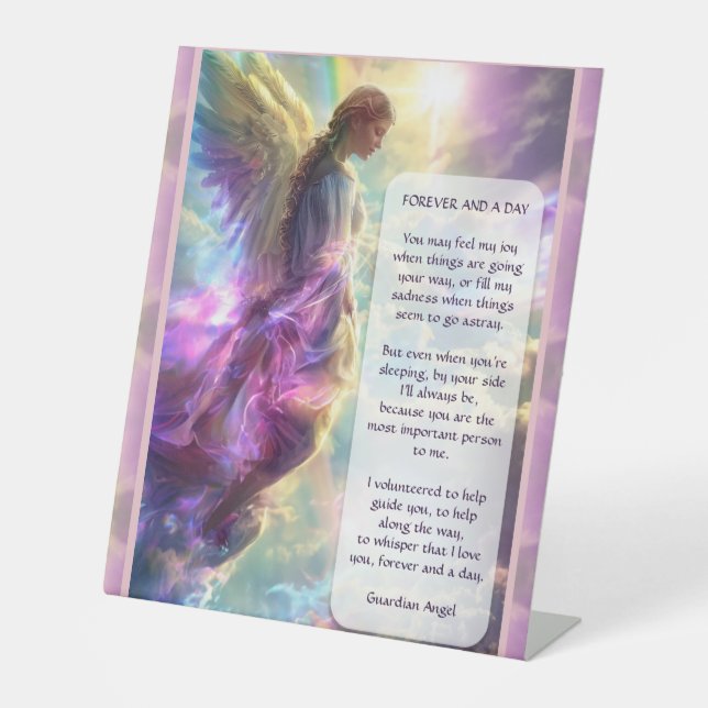 Rainbow Angel and Poem Pedestal Sign (Front)