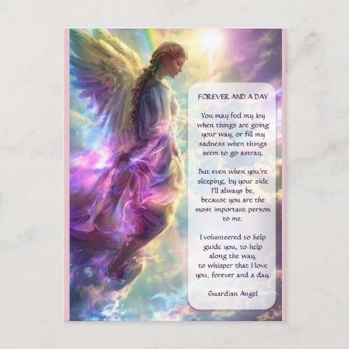 Rainbow Angel and Poem Postcard