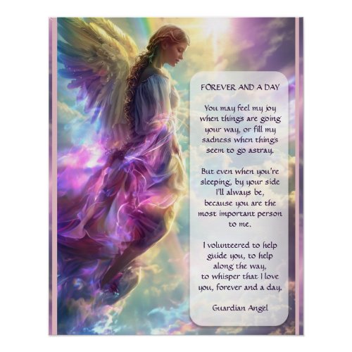 Rainbow Angel and Poem Poster