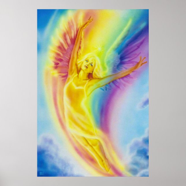 Rainbow Angel by Lisa Iris Poster (Front)