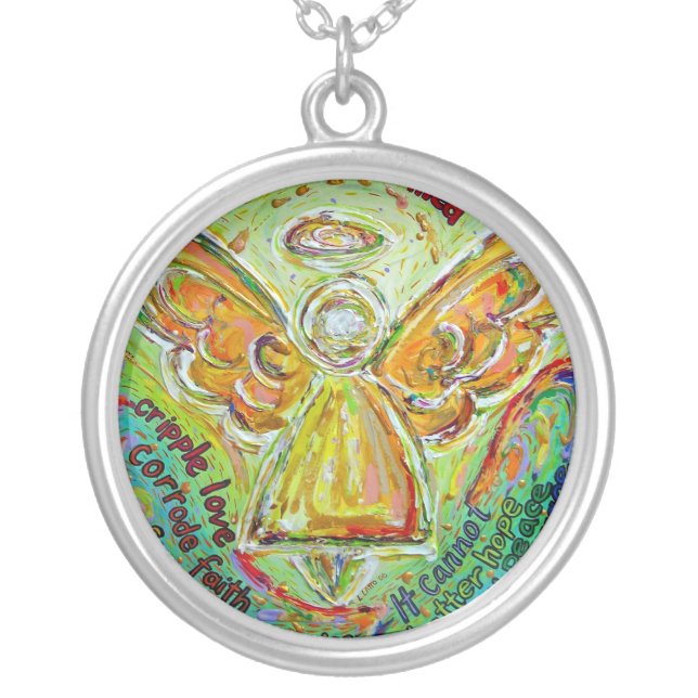 Rainbow Angel Cancer Cannot Necklace Jewelry (Front)