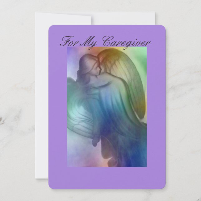 Rainbow Angel - Caregiver Thank You Card (Front)