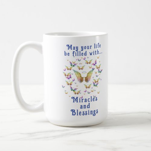 Rainbow Angel Miracles and Blessings Coffee Mug