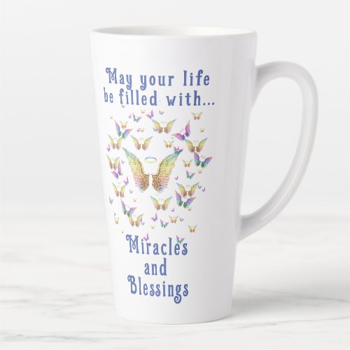 Rainbow Angel Miracles and Blessings Latte Mug