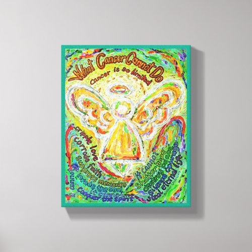 Rainbow Angel What Cancer Cannot Do Canvas Wrap