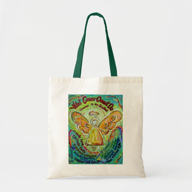 Rainbow Angel What Cancer Cannot Do Tote Bags (Front)