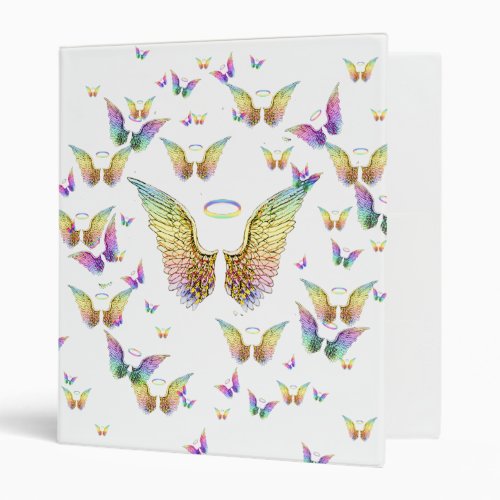 Rainbow Angel Wings and Halos Binder