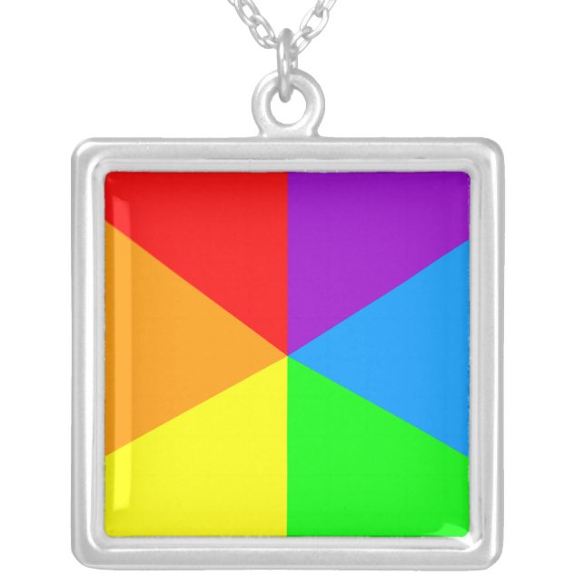 Rainbow Angles Silver Plated Necklace (Front)