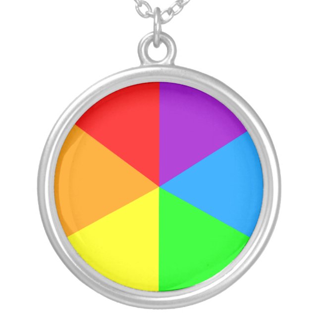Rainbow Angles Silver Plated Necklace (Front)