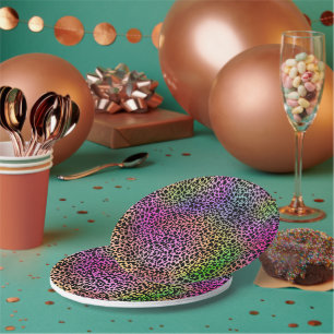 Rainbow Animal Print Paper Plates