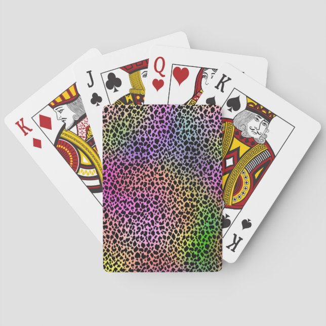 Rainbow Animal Print Poker Cards (Back)