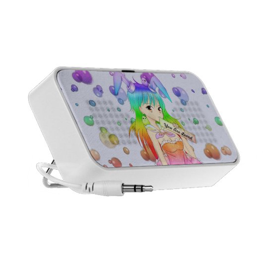 Rainbow Anime Bunny Girl Speaker (Side)
