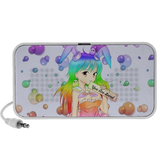 Rainbow Anime Bunny Girl Speaker (Front)