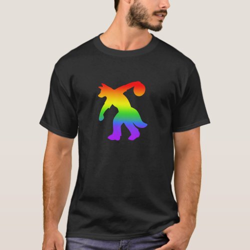 Rainbow Anthropomorphic Canine Bowling Shirt 0001