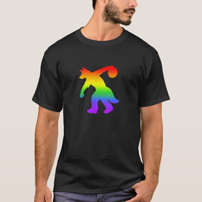 Rainbow Anthropomorphic Canine Bowling Shirt 0001 (Front)