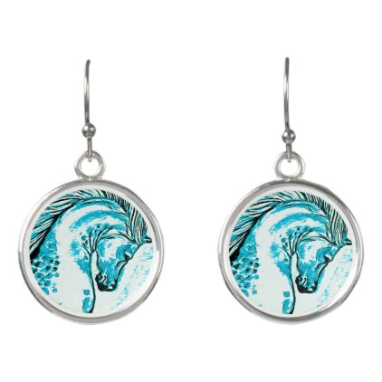 Rainbow Arabian Manga Teal Earrings