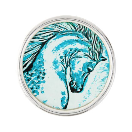 Rainbow Arabian Manga Teal Lapel Pin