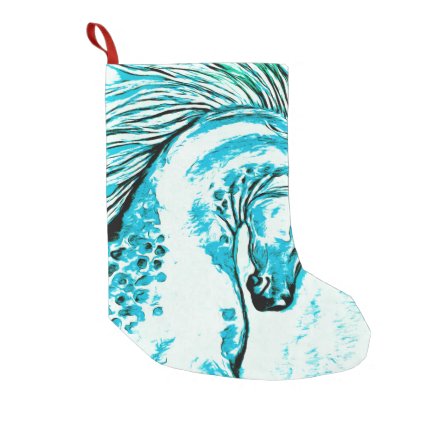 Rainbow Arabian Manga Teal Small Christmas Stocking