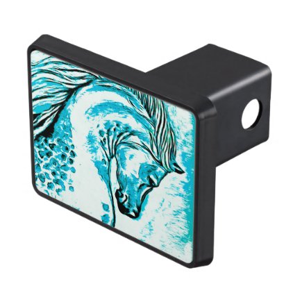 Rainbow Arabian Manga Teal Trailer Hitch Cover