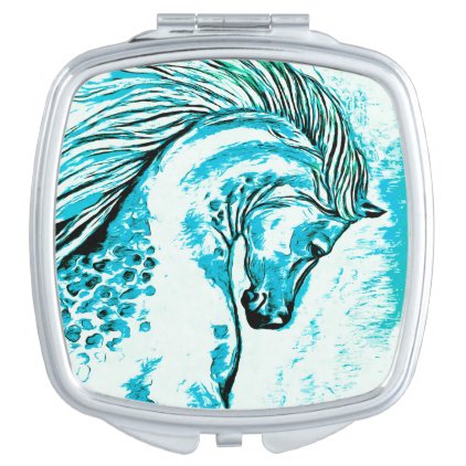 Rainbow Arabian Manga Teal Vanity Mirror