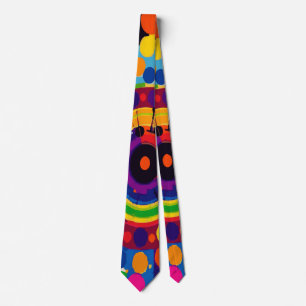 Rainbow Arch Abstract Pattern Modern Colorful Neck Tie