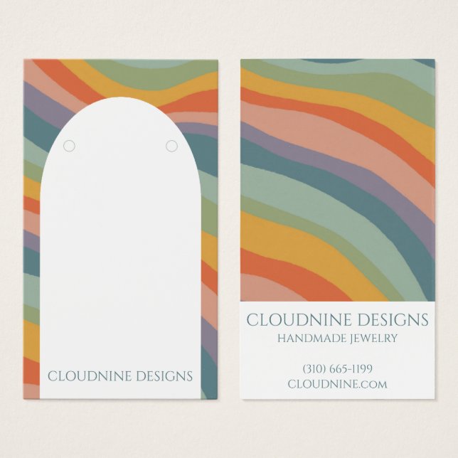 Rainbow Arch Earring Necklace Jewelry Display Card (Front & Back)