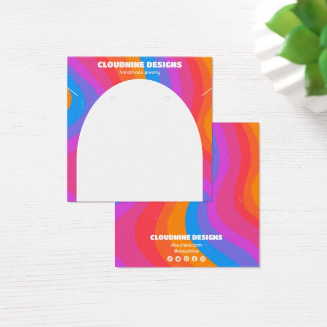 Rainbow Arch Earring Necklace Jewelry Display Card (Desk)