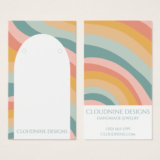 Rainbow Arch Earring Necklace Jewelry Display Card (Front & Back)