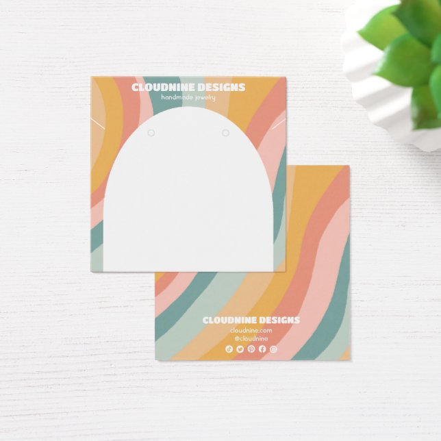 Rainbow Arch Earring Necklace Jewelry Display Card (Desk)