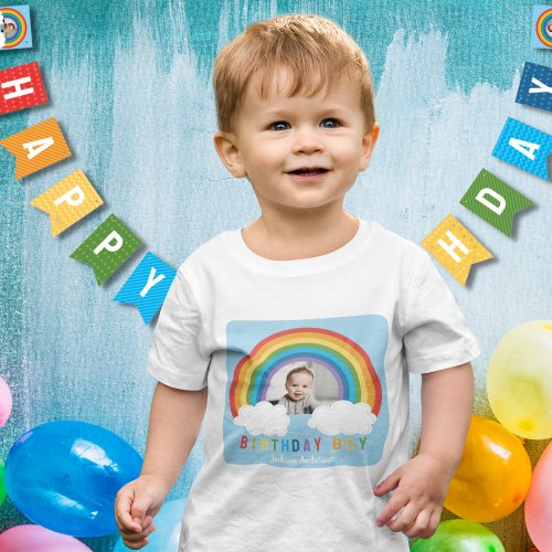 Rainbow Arch Over The Clouds Babys First Birthday Baby T_Shirt