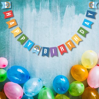 Rainbow Arch Over The Clouds Baby's First Birthday