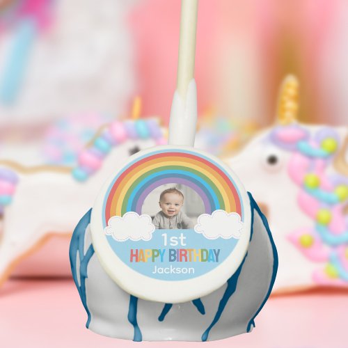 Rainbow Arch Over The Clouds Babys First Birthday Cake Pops