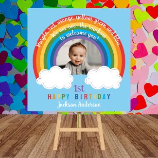 Rainbow Arch Over The Clouds Baby's First Birthday