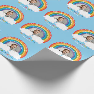 Rainbow Arch Over The Clouds Baby's First Birthday Wrapping Paper