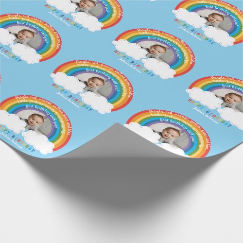 Rainbow Arch Over The Clouds Babys First Birthday Wrapping Paper