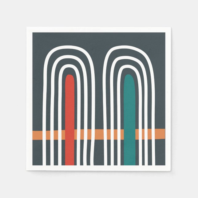 Rainbow art abstract design napkins (Front)