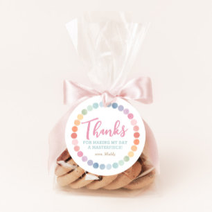 Rainbow Art Birthday Party Thank You Favor Tags
