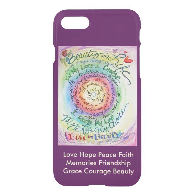 Rainbow Art Cancer Poem Custom iPhone 7 Case (Back)