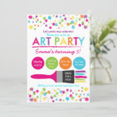 Rainbow Art Party Birthday Invitation (Standing Front)
