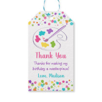 Rainbow Art Party Birthday Thank You Gift Tags