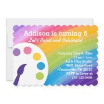Rainbow Art Party Invitation