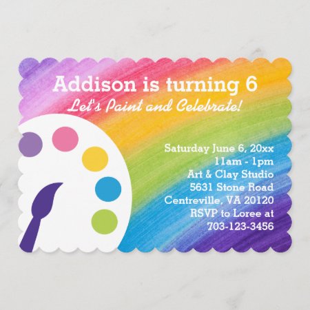 Rainbow Art Party Invitation