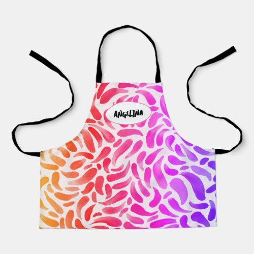 Rainbow Art Themed Painting Party Girl Birthday Apron