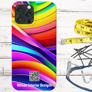 Rainbow Art with Business or Personal QR Code iPhone 13 Pro Max Case