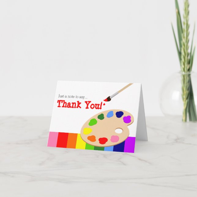 Rainbow Artist Palette Thank You Card (Front)